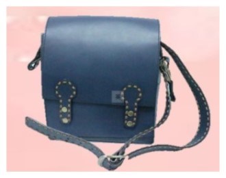 皮件工坊產品-中性斜背包(深藍2款)